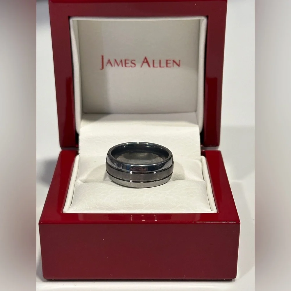 NWOT James Allen Triton tungsten carbide 8mm men’s wedding ring band size 7.5